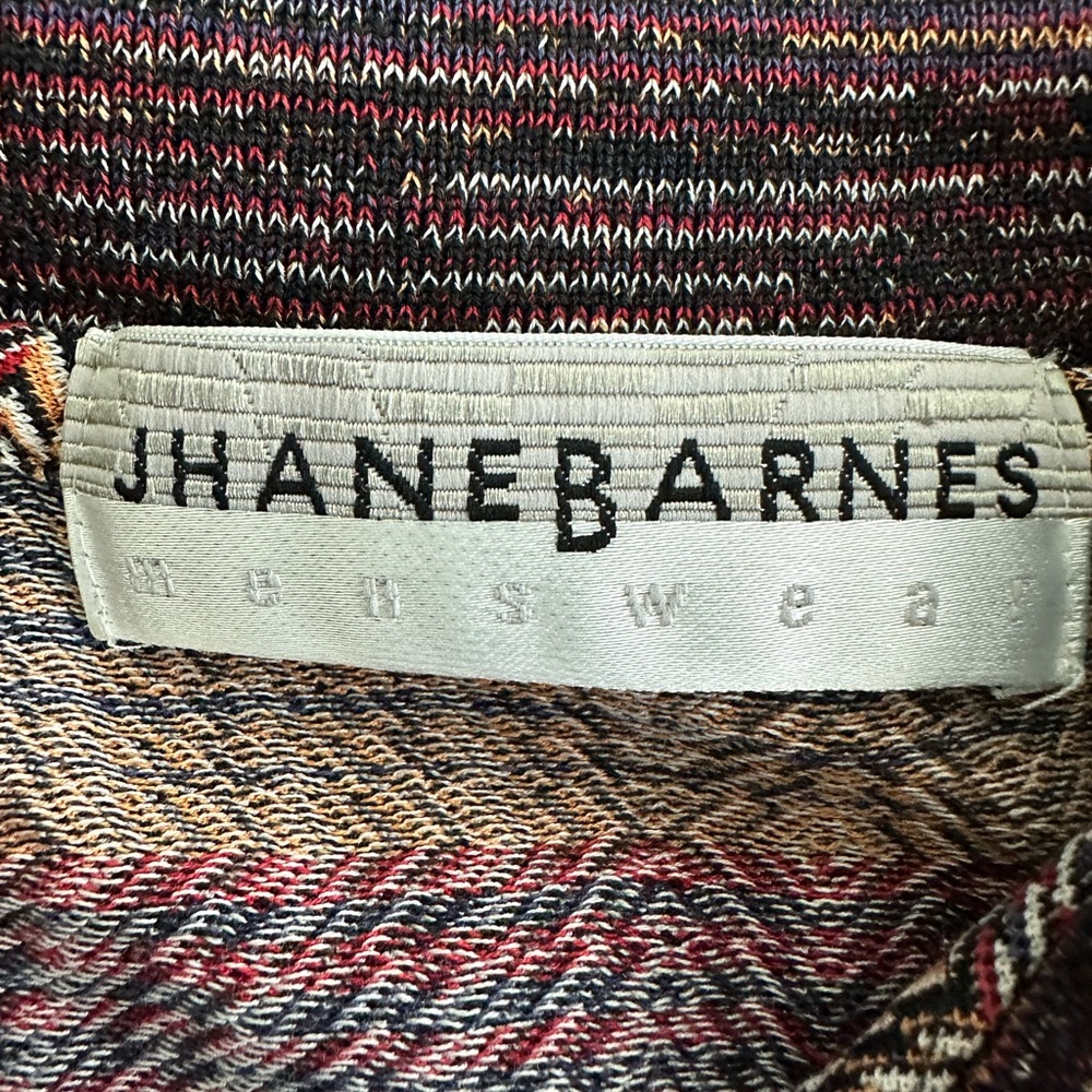 Jhane Barnes Multicolor Knit Short Sleeve Polo‎ Shirt Size M - Picture 4 of 6